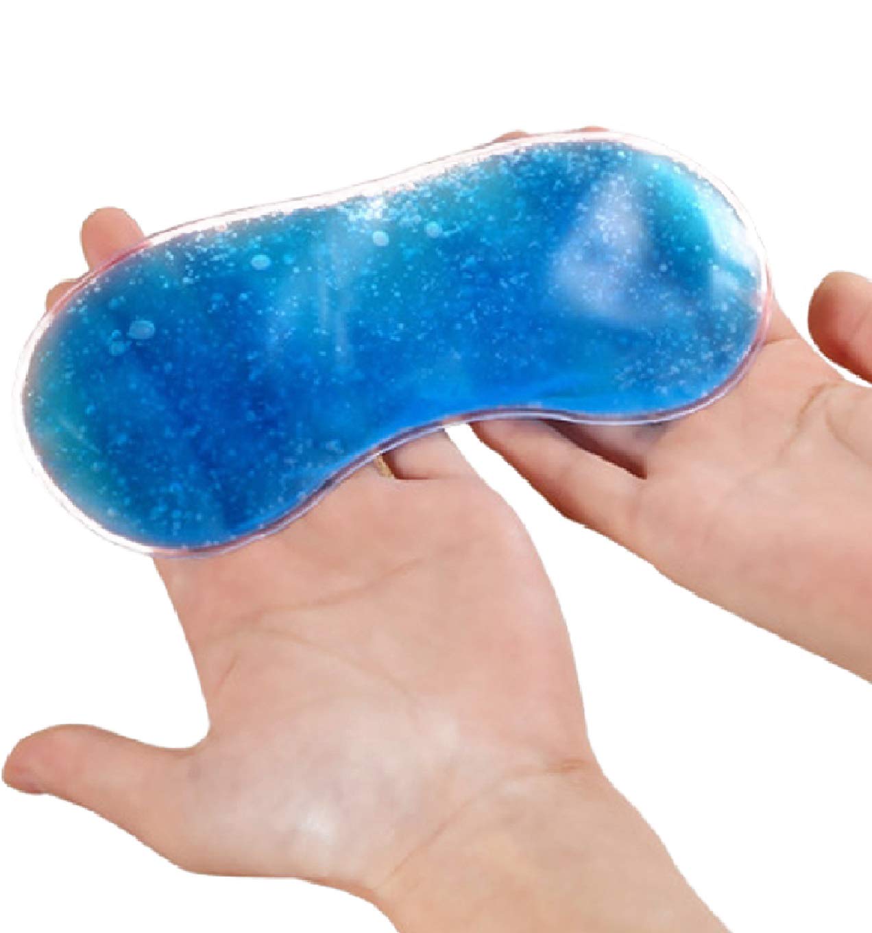 Eye mask with cooling gel pack for comfort and rest. Eye mask with cooling gel pack for comfort and rest.